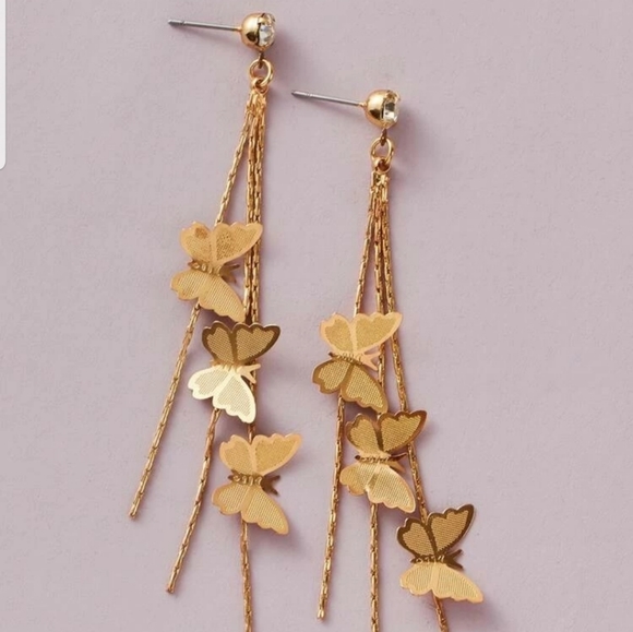 *Ellie* Dangling Butterfly Earrings - Picture 3 of 5